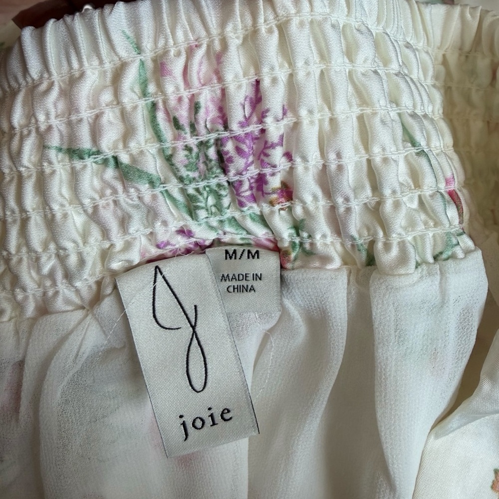 Joie Cream Pink Floral Maxi Skirt Boho Flowing Romantic Women’s Medium - Picture 4 of 6